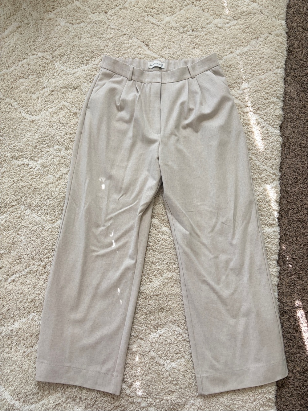 Abercrombie & Fitch Women's Light Beige Wide-Leg Trousers - Picture 6 of 6